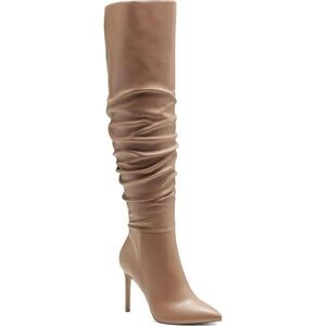 Over-The-Knee Tan Heel Boots 5.5M